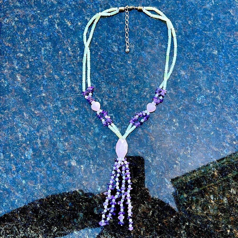 Desert Rose trading natural gemstone and 925 Sterling silver necklace